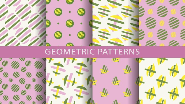 Set of geometric seamless patterns.