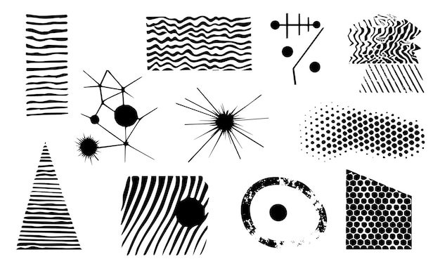 Vector set geometric shapes grunge vector design elements