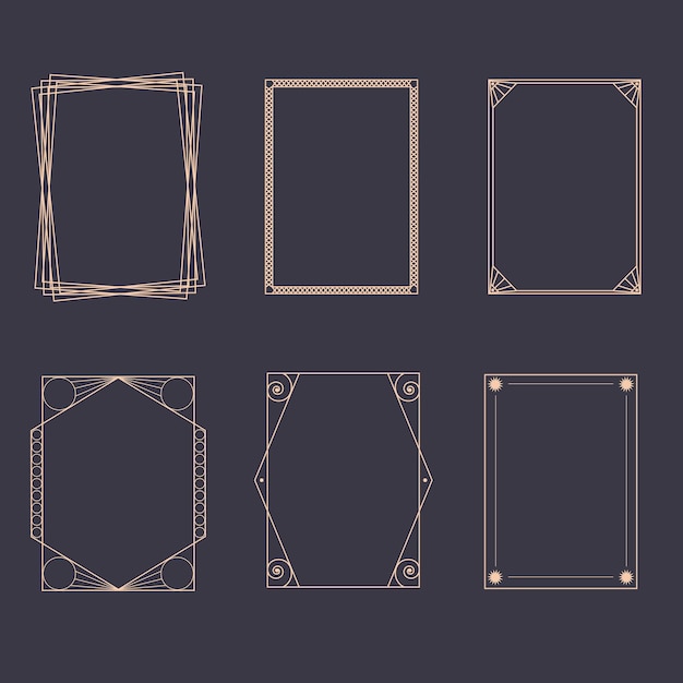 Vector set of geometric square border frame