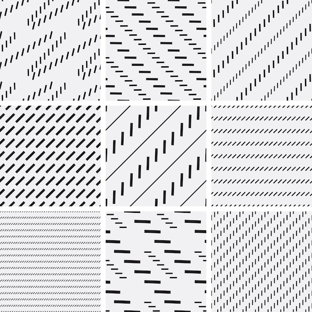 Vector a set of geometric stroke patterns