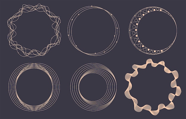 Set geometrische cirkel grenskaders