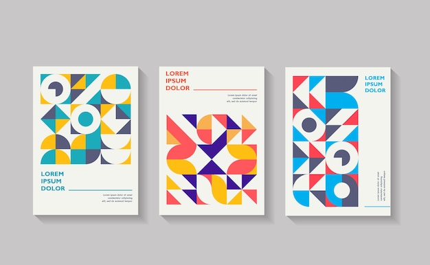 Set geometrische covers Collectie coole vintage abstracte vormen composities