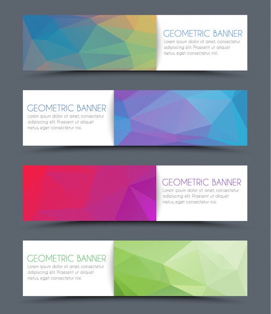 Set geometrische veelhoekige banners