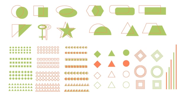 Set geometrische vormen moderne grafische elementen van de lijn van memphis