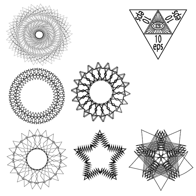 Vector set geometry elements vector isolated on background