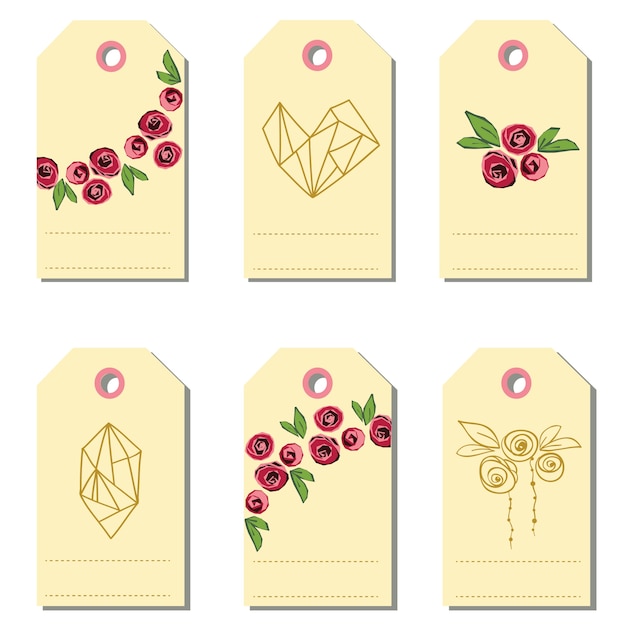 Set geschenk tags. Vector illustratie.