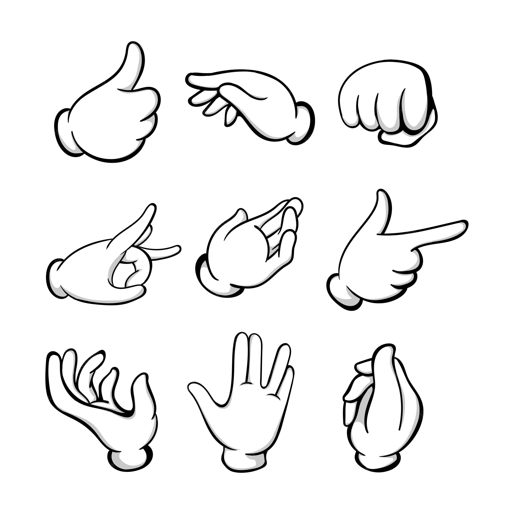 Premium Vector | Set of gesture hands vector illustration