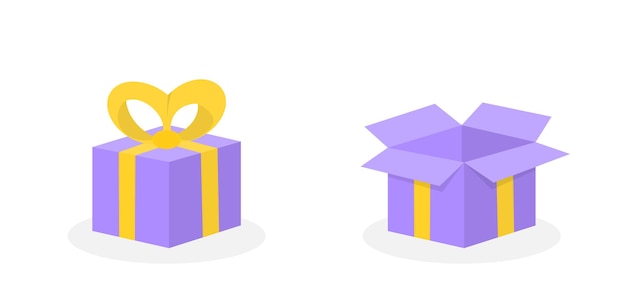 Set of gift boxes Vector illustration for surprise festive event gifts birthday