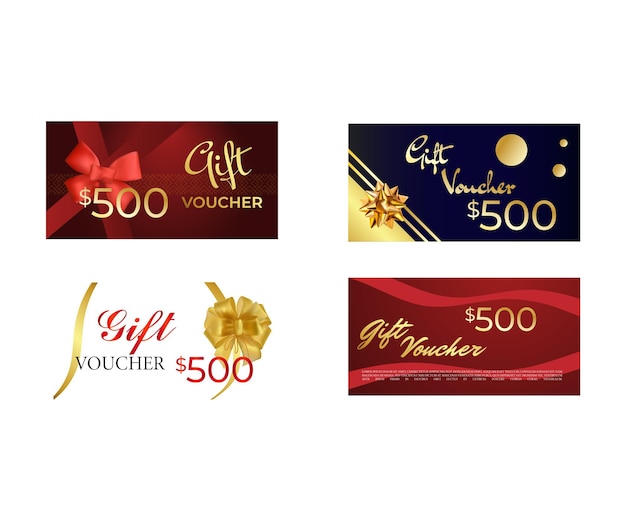 Set of Gift Certificates and Vouchers