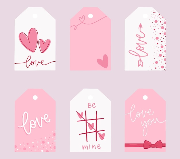 Set of gift stickers for valentine's day