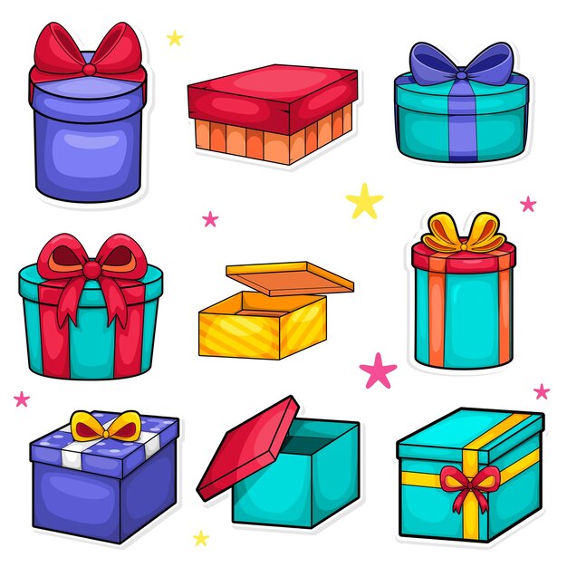 Vector set of gift on white background vector illustration