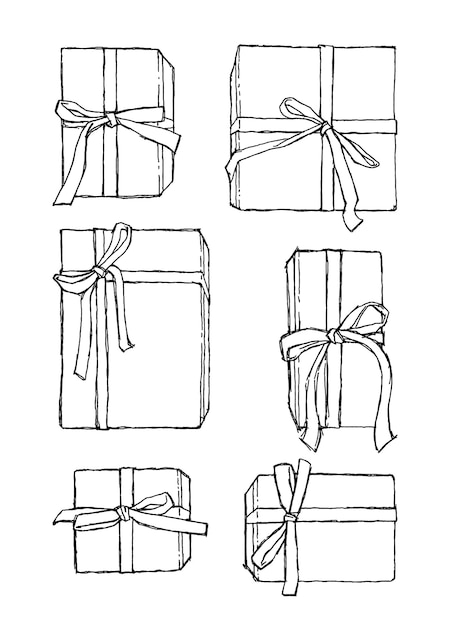 Vector set of giftbox illustrations