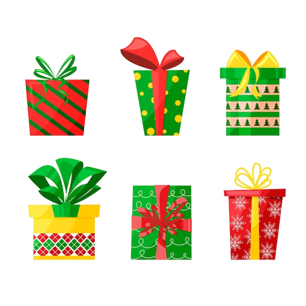 Vector set gifts, christmas elements