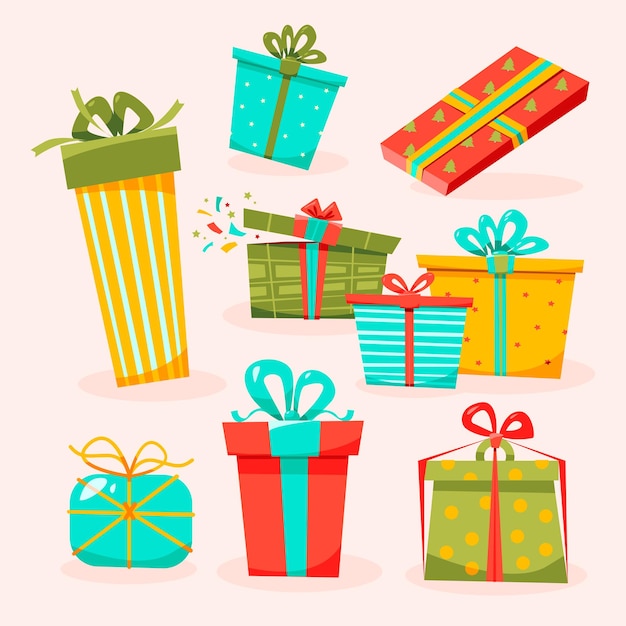 Un set di regali confezione regalo una scatola con un fiocco