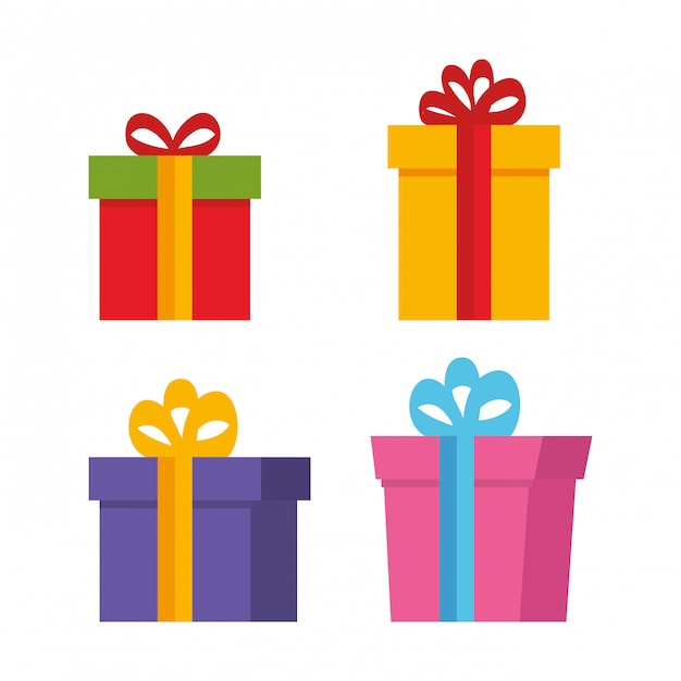 Set gifts presents icons