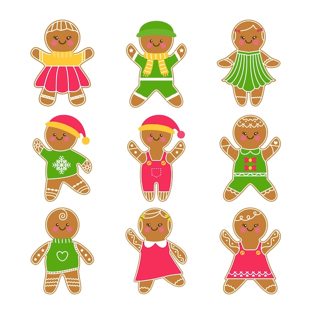 Vector set of gingerbread vector