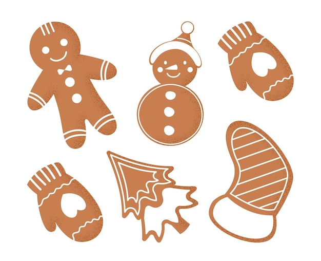 Vector set of gingerbread