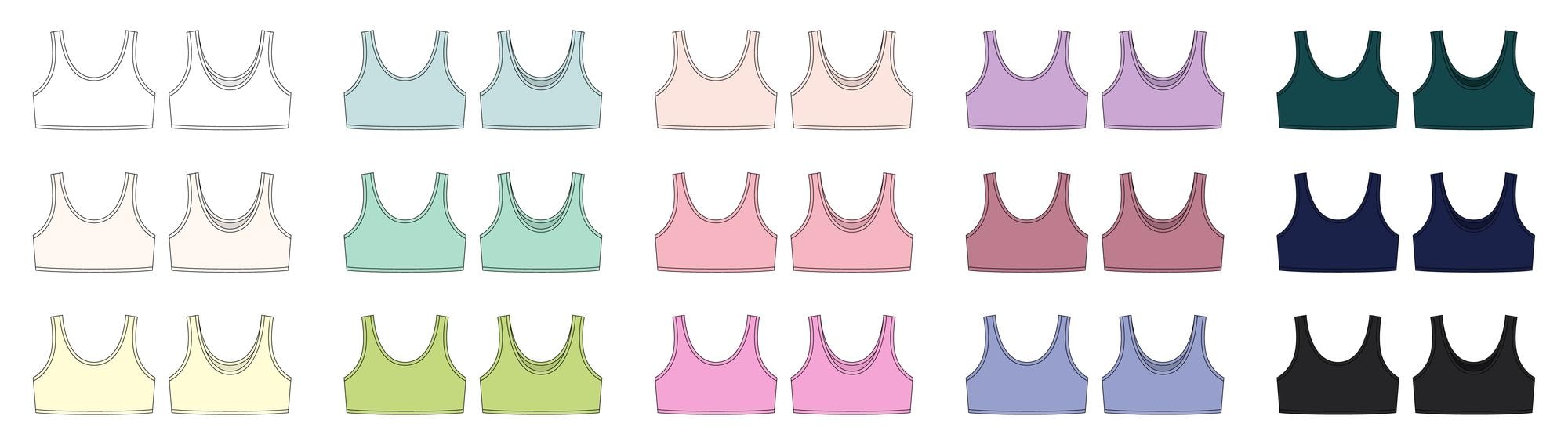 Premium Vector  Set of girl bra technical sketch illustration