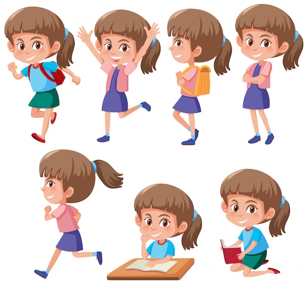 A set of girl character