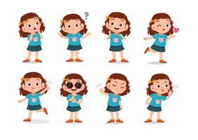Vector set of girls characters