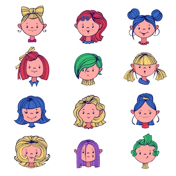 Page 10 | Cartoon girl hairstyles Images | Free Vectors, Stock Photos & PSD
