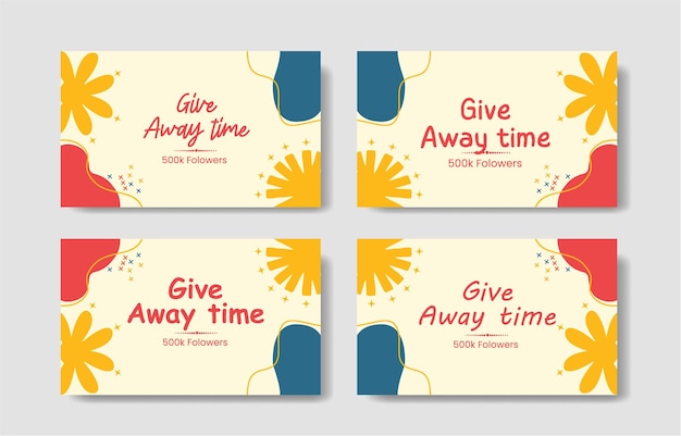 Set give away time social media post suitable for story banner flyer and web internet ads