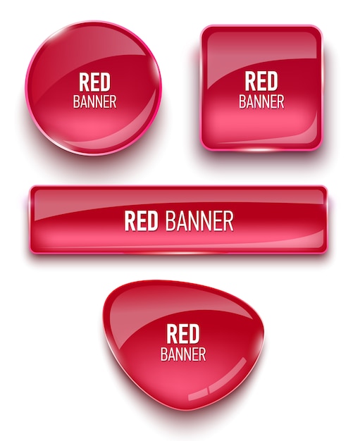 Vector set of glass banners for your design.