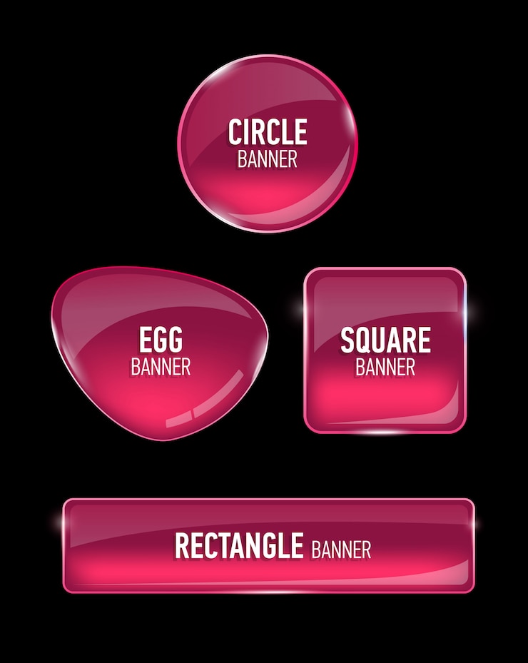Vector set of glass banners for your design.