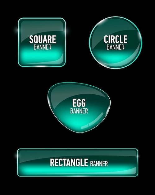 Vector set of glass banners for your design.