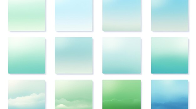 Vector a set of glass panes with a sky and clouds