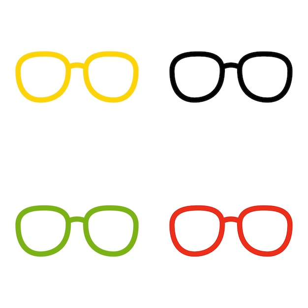 Set of glasses in flat style isolated