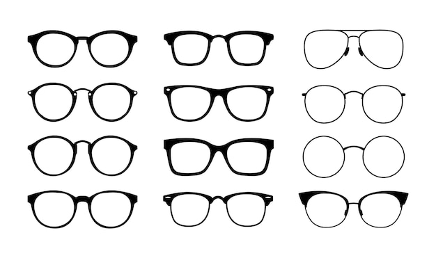 Set of glasses glasses icon collection sunglasses