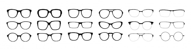 A set of glasses isolated.