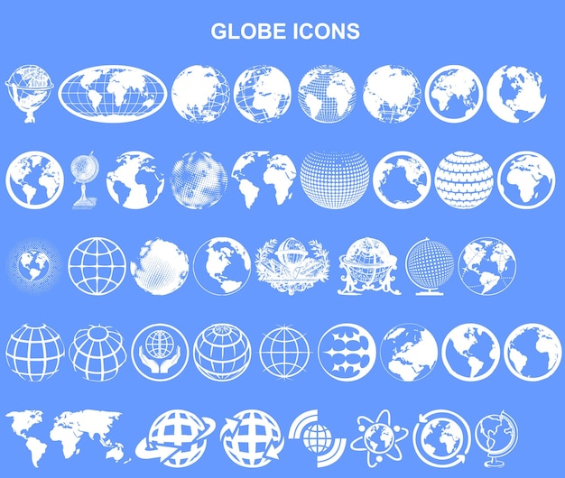 Vector set of globe icons vector