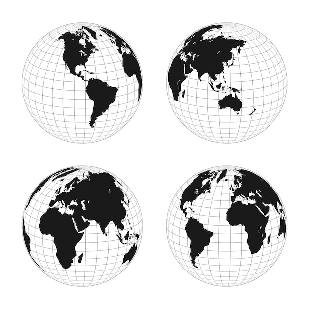 Set of globes vector illustration