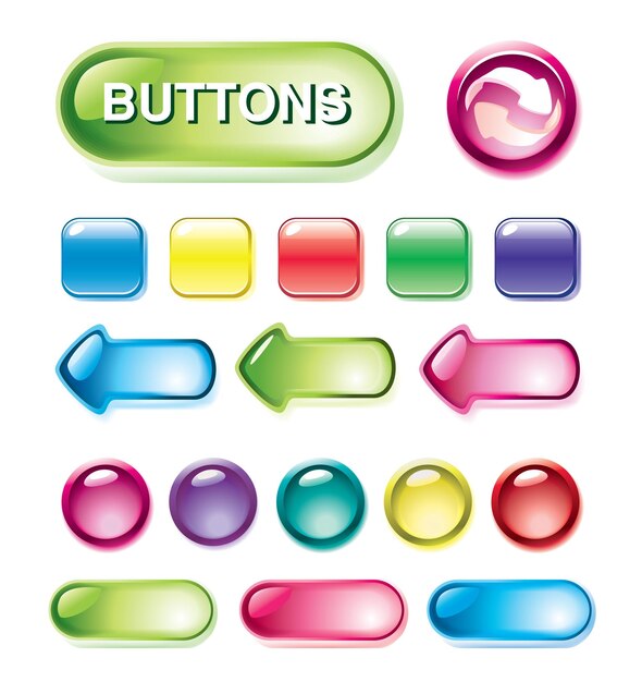 Set of glossy buttons for design