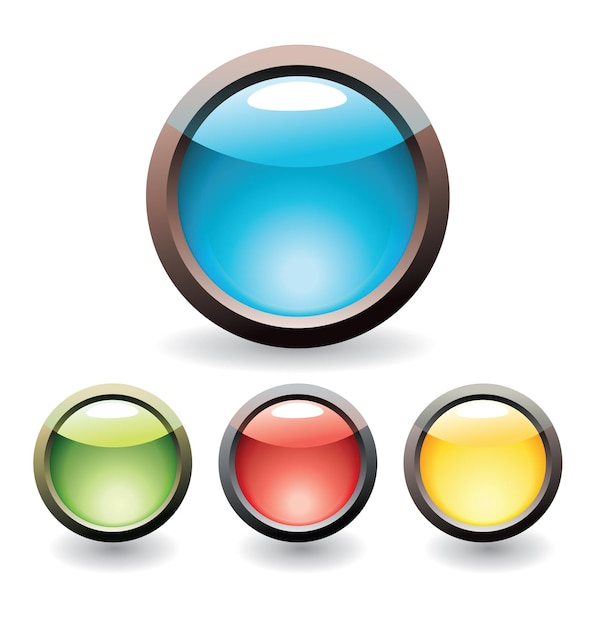 Vector set of glossy buttons for web design