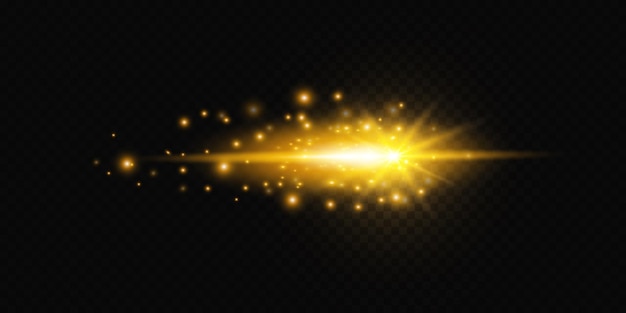 Установите световой эффект свечения с белыми искрами и золотыми звездами, сияющими особым светомБелый светящийся свет Звездный свет от лучей Солнце подсвечивается Яркая красивая звезда Солнечный свет EPS10