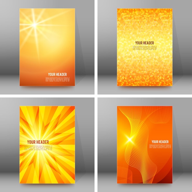 Set of glow theme brochure cover page a4 format03