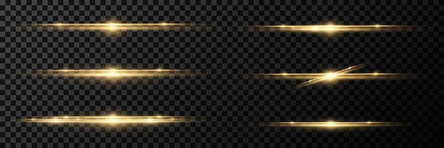Set of glowing lines and light Explosion of laser beams