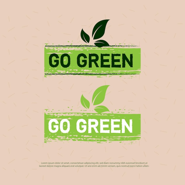 Vector set of go green logo design save the world and eco city concept eco label vector design