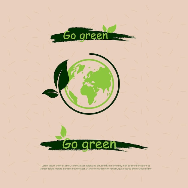 Set of go green logo design save the world and eco city concept eco label vector design