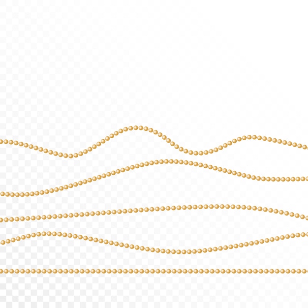 Set of gold beads and gold chains