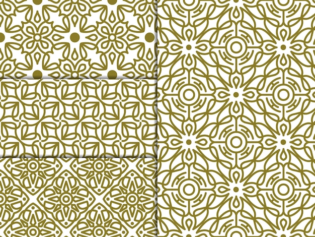 a set of gold geometric pattern background collection