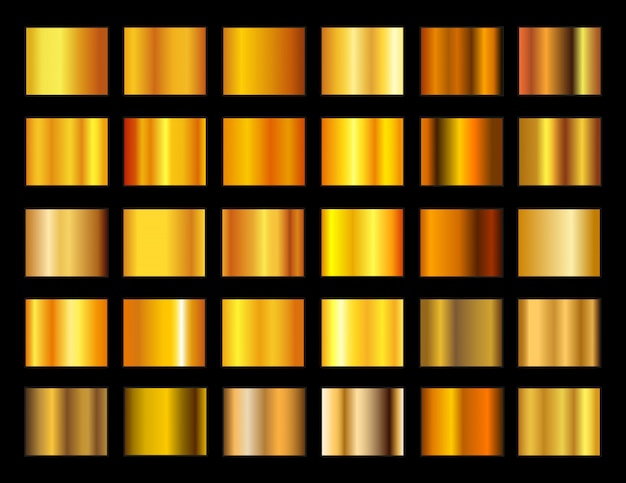 Vector set of gold gradients