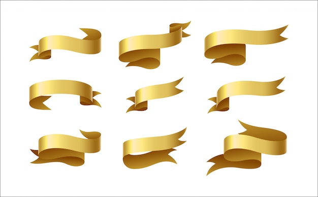 Set of gold ribbon