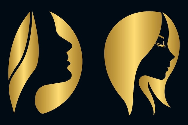 Vector set of golden beauty logo