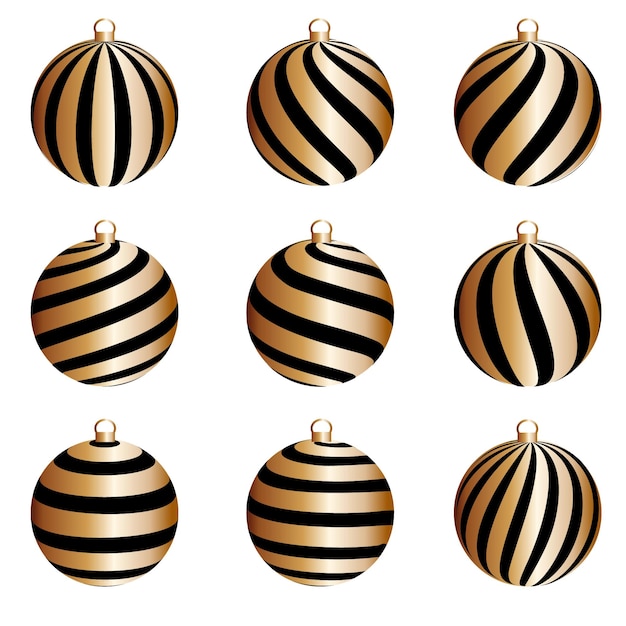 Set di palle d'oro di natale