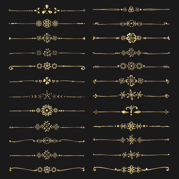 Set Of Golden Decorative dividers