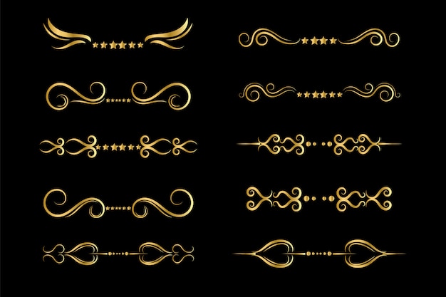 Vector set of  golden frames